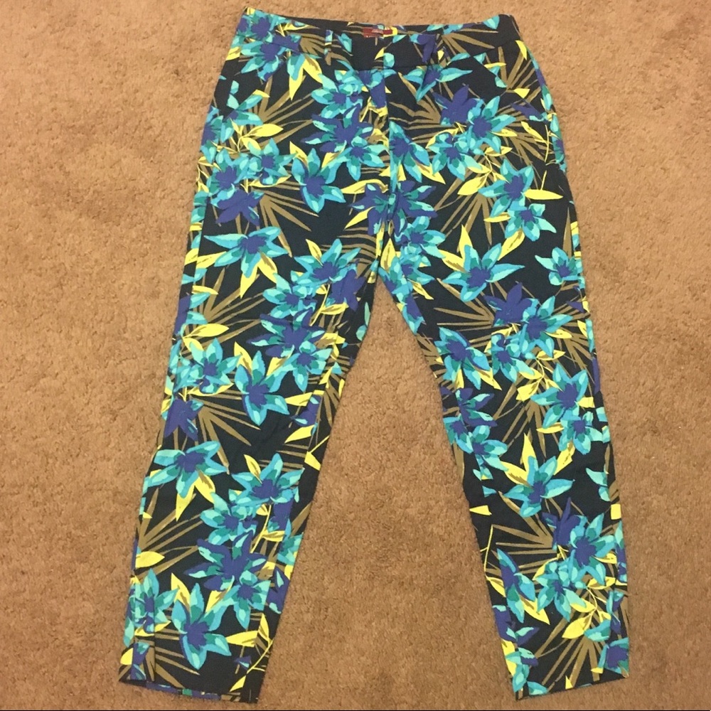 Turquoise/ Blue Floral Pants